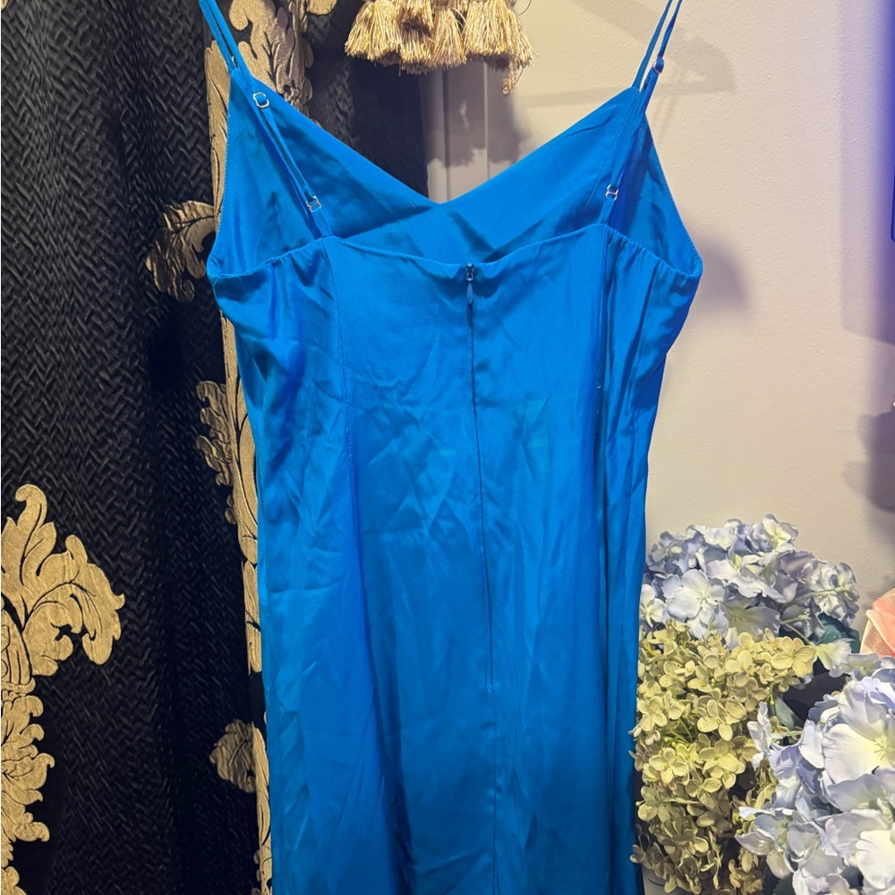 Amanda Uprichard Blue Silk Maxi Dress - Size S - Picture 6 of 14